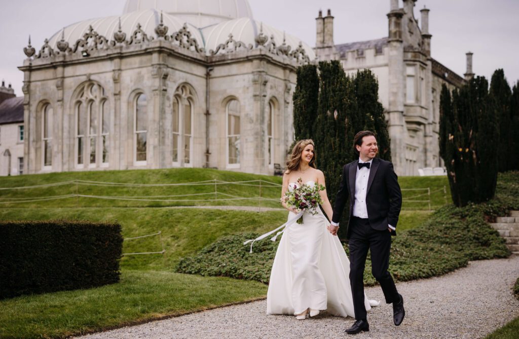 Bride and groom at killruddery house