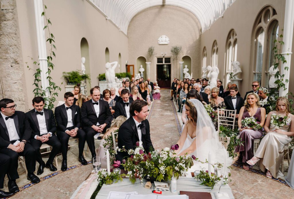 Ceremony in the orangery at killruddery house